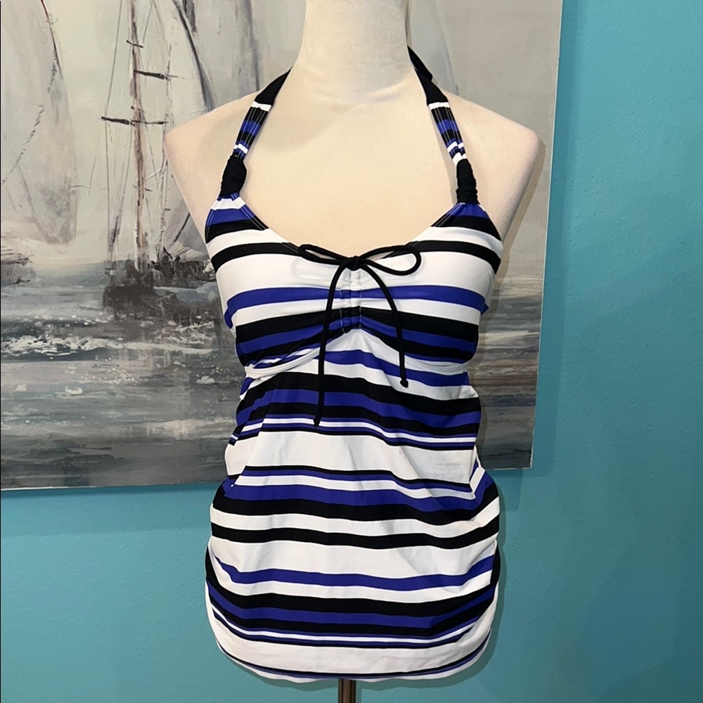 Motherhood Maternity Striped Tankini, Small